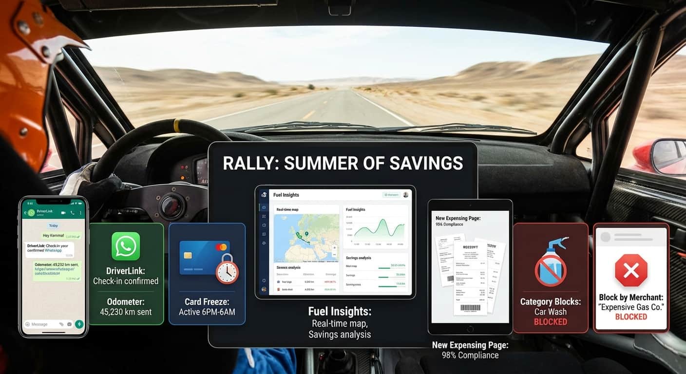 Summer of Rally — 7 Funktionen, die Flottenmanagern helfen, Kraftstoff zu sparen und Ausgaben zu steuern