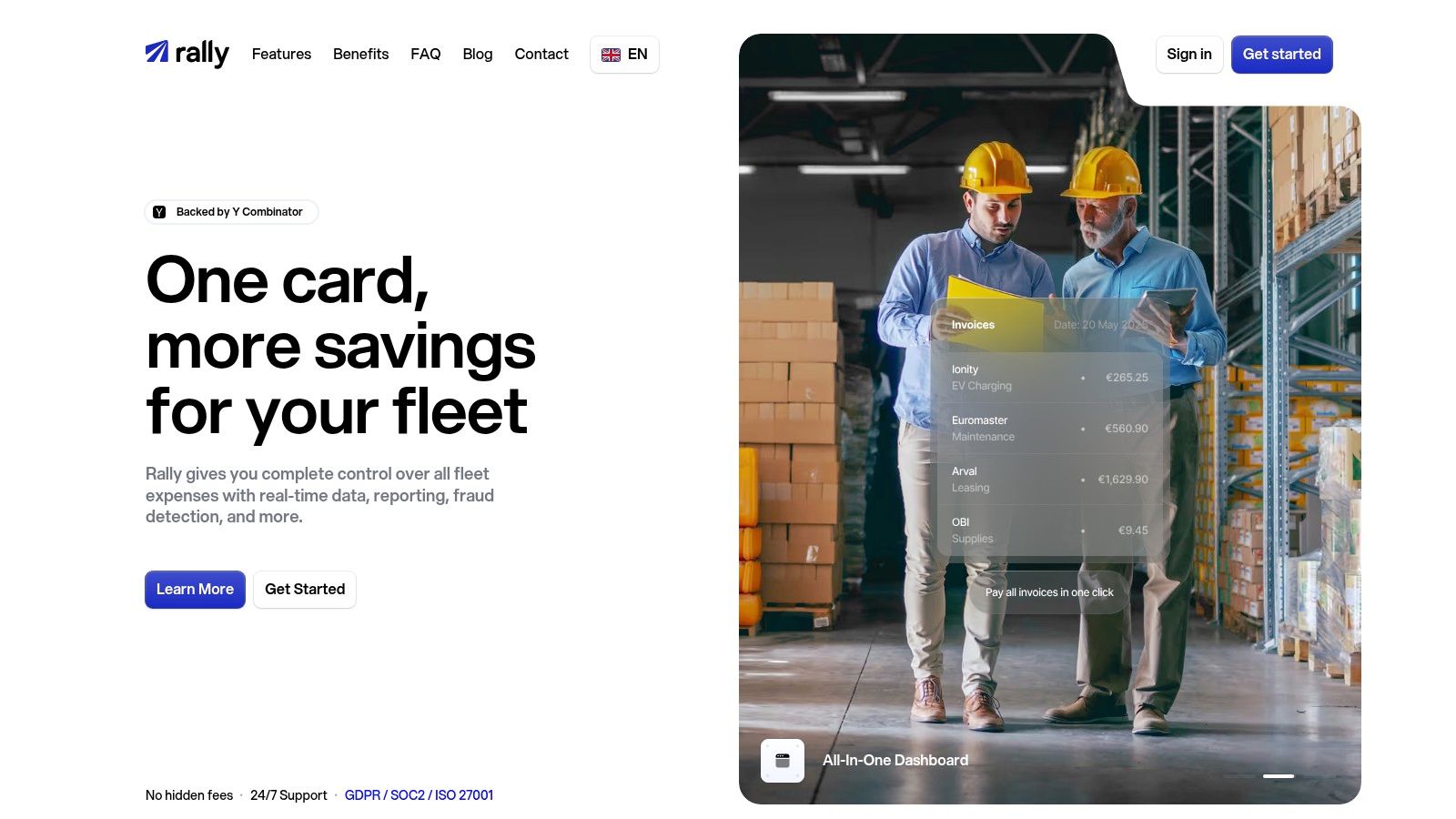 Um gestor de frota a usar o dashboard da Rally para monitorizar despesas de carregamento de veículos elétricos e atividade dos condutores.