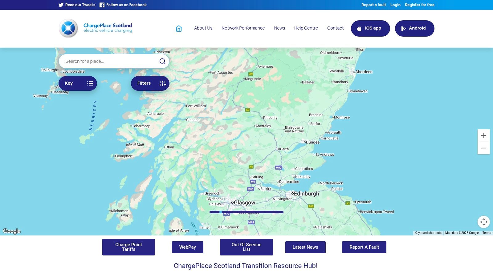 ChargePlace Scotland electric vehicle charge card charging map
