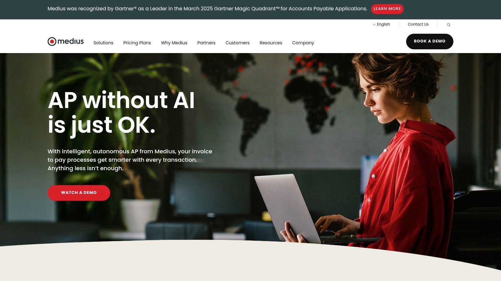 Painel do software de processamento automático de faturas da Medius
