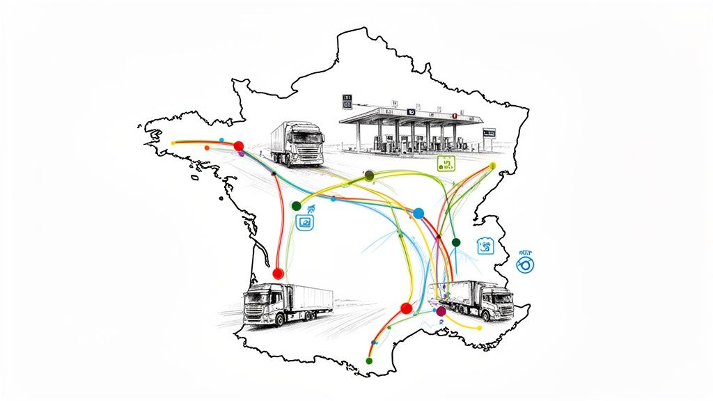 La tua guida alla mappa delle strade a pedaggio in Francia per le flotte